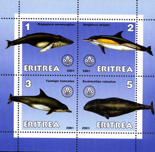 Dolphins & Whales - 4 Stamp Mint Sheet