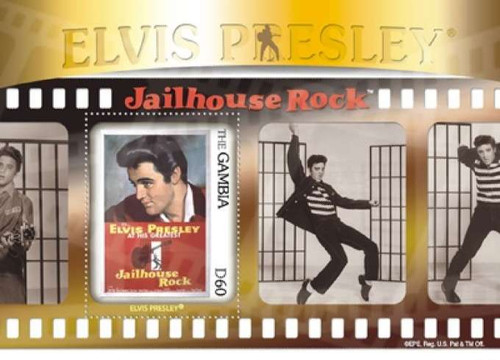 Gambia - Elvis Presley, Jailhouse Rock - Stamp Souvenir Sheet GAM0907