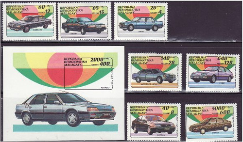 Malagasy - Automobiles 7 Stamps & S/S Mint Set 1106-13