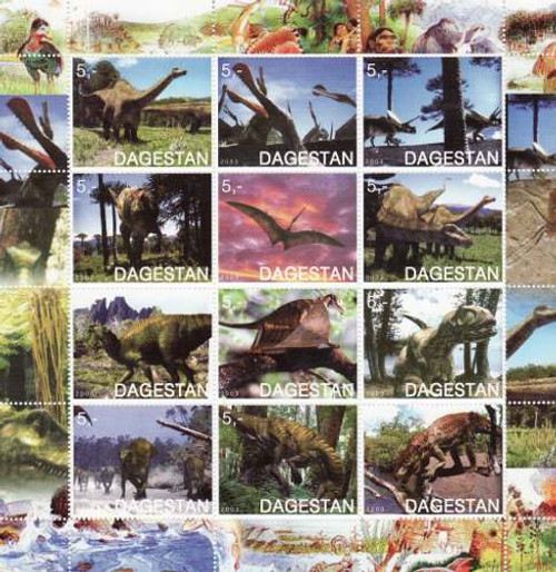 Dinosaurs - Mint Sheet of 12 MNH - 4A-014