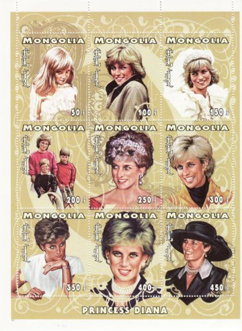 Mongolia - Princess Diana - 6 Sheets Mint Set - 2288-93