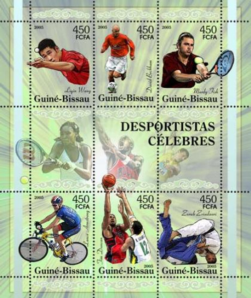 Guinea-Bissau - Athletes Mint Sheet of 6 Stamps GB5310a Guinea-Bissau - Athletes Mint Sheet of 6 Stamps GB5310a