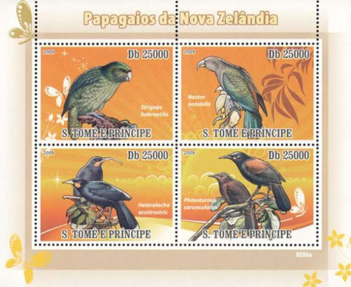 St Thomas - Parrots - 4 Stamp Mint Sheet MNH - ST9206a