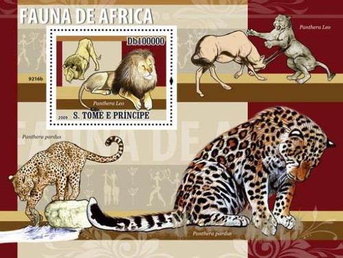 St Thomas - Fauna of Africa - Mint Stamp S/S - ST9216b