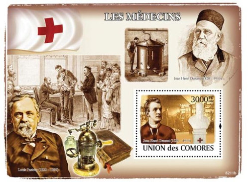 Comoros - Famous Medicine Men Pasteur, Dunant - Mint Stamp S/S 3E-072