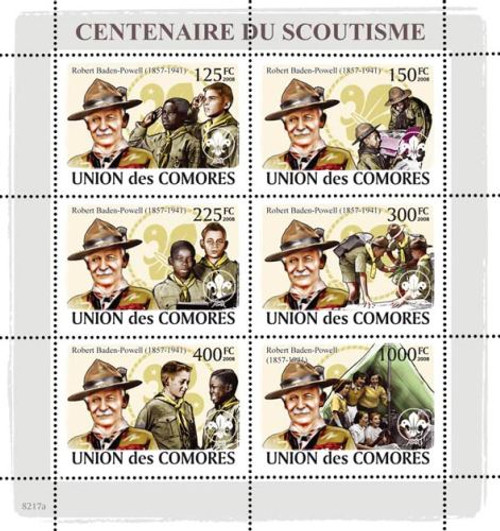 Comores - Scouts & Baden-Powell - 6 Stamp Sheet 3E-083