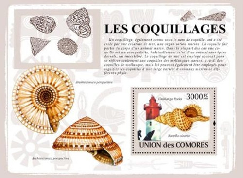 Comoros - Lighthouses & Shells - Mint Stamp S/S 3E-090