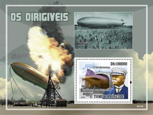 St Thomas - Zeppelins on Stamps - Mint Stamp Souvenir Sheet - ST9311b