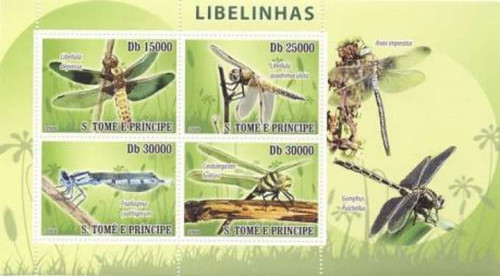 St Thomas - Dragonflies 4 Stamp Mint Sheet MNH ST9321a
