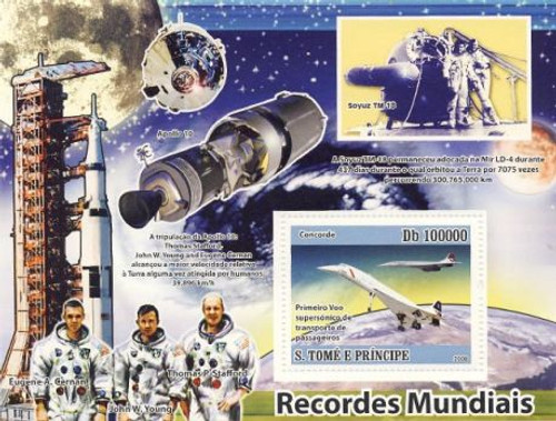 St Thomas - Space & Concorde - Mint Stamp Souvenir Sheet - ST9323b