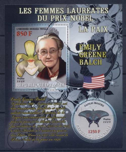 Nobel Peace Prize Winner Balch - Mint S/S MNH - 13H-012