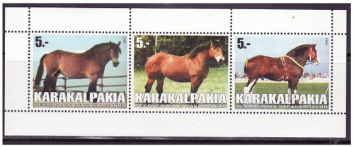 Horses - Mint Set of 2 Strips of 3 MNH - 11B-008