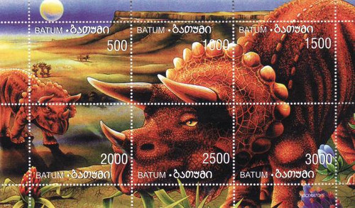 Dinosaurs on Stamps - 6 Stamp Mint Sheet MNH - 2H-004