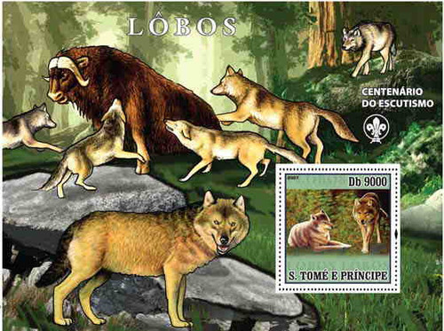 St Thomas - Wolves Deluxe Souvenir Sheet ST72D03