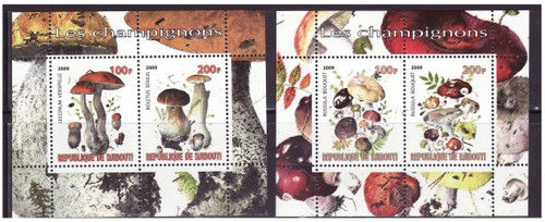 Mushrooms on Stamps - 2 Sheet Mint Set MNH - 4B-007