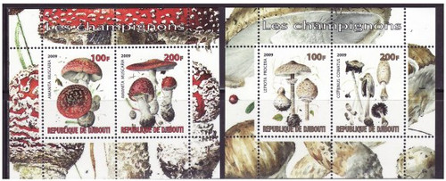 Mushrooms on Stamps - 2 Sheet Mint Set MNH - 4B-008