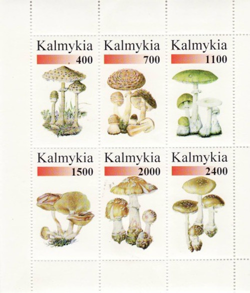 Mushrooms on Stamps - 6 Stamp Mint Sheet MNH - 11C-041