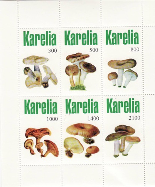 Mushrooms on Stamps - 6 Stamp Mint Sheet MNH - 11F-026