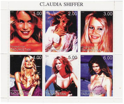 Claudia Schiffer - Mint Sheet of 6 MNH - 20A-072