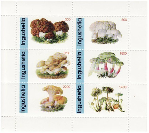 Mushrooms on Stamps - 6 Stamp Mint Sheet MNH - 9B-015