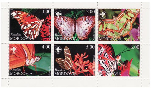 Butterflies - Mint Sheet of 6 MNH - 13G-021