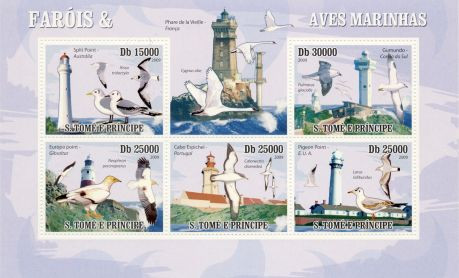St Thomas - Lighthouses & Birds - 5 Stamp Sheet ST9508a