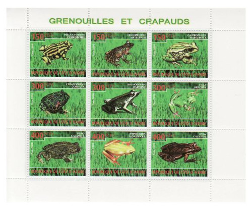 Frogs & Toads - Mint Sheet of 9 MNH - SV0479