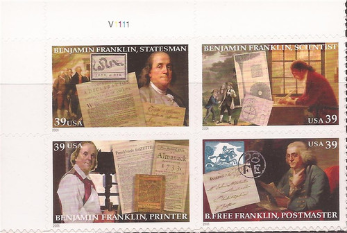 US Stamp 2006 Benjamin Franklin - Plate Block of 4 Stamps