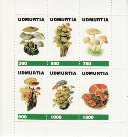 Mushrooms on Stamps - 6 Stamp Mint Sheet MNH - 21A-031