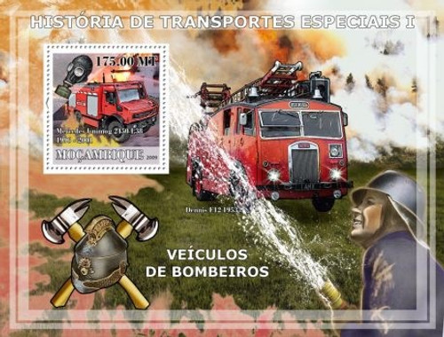 Mozambique - Fire Engines - Mint Stamp S/S MNH 13A-172