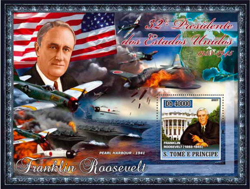 St Thomas - Franklin Roosevelt Souvenir Sheet ST7114b