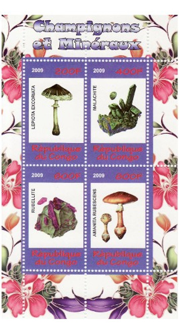 Mushrooms & Minerals - Mint Sheet of 4 MNH - SV0497