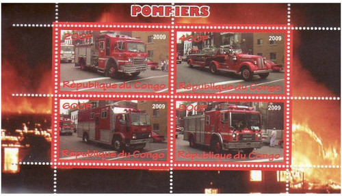 Fire Engines - Mint Sheet of 4 MNH - SV0523