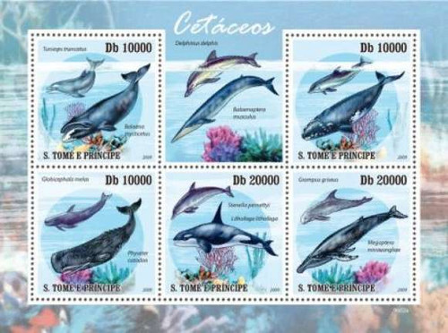 St Thomas - Sea Animals on Sramps - 5 Stamp Mint Sheet - ST9602a