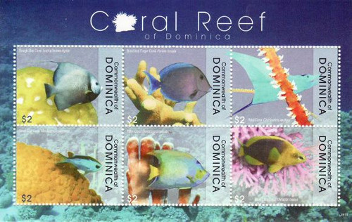 Dominica - Coral Reef - 6 Stamp Mint Sheet MNH DOM0913