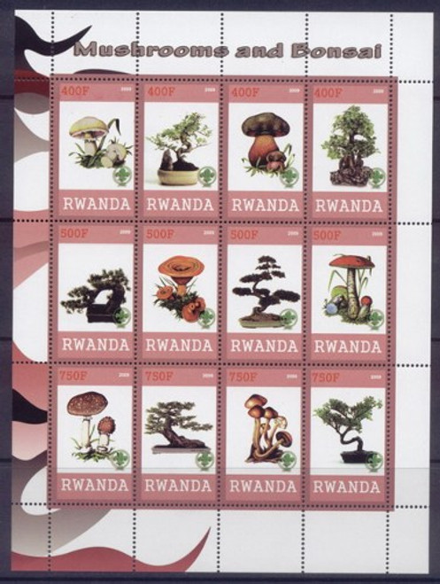 Mushrooms & Bonsai - Mint Sheet of 12 MNH - SV0531