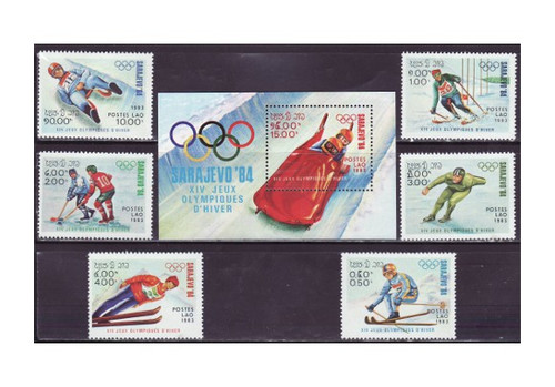 Laos - Olympic Games - 6 Stamp & S/S Mint Set - 473-9