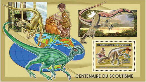 Guinea - Scouting & Dinosaurs Souvenir Sheet 7B-038