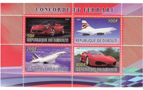 Concorde & Ferrari - Mint Sheet of 4 MNH - SV0572