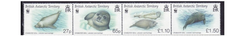 B.A.T. - WWF Seals - 4 Stamp Mint Strip MNH - 2K-002