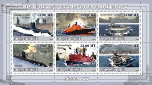 Mozambique - Ships - 6 Stamp Mint Sheet MNH - 13A-217 Mozambique - Ships - 6 Stamp Mint Sheet MNH - 13A-217