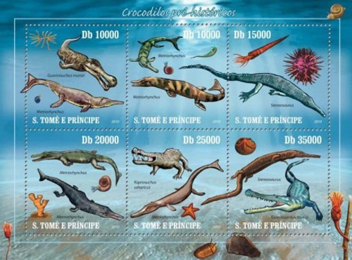 St Thomas - Prehistoric Crocodiles Stamp Sheet ST10106a