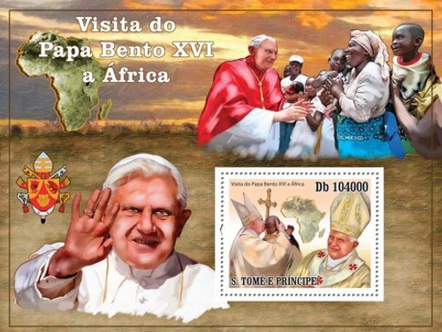 St Thomas - Pope Benedict XVI - Mint Stamp S/S ST10113b