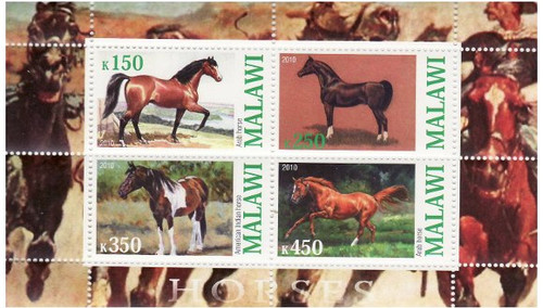 Horses - Mint Sheet of 4 MNH - 13K-037