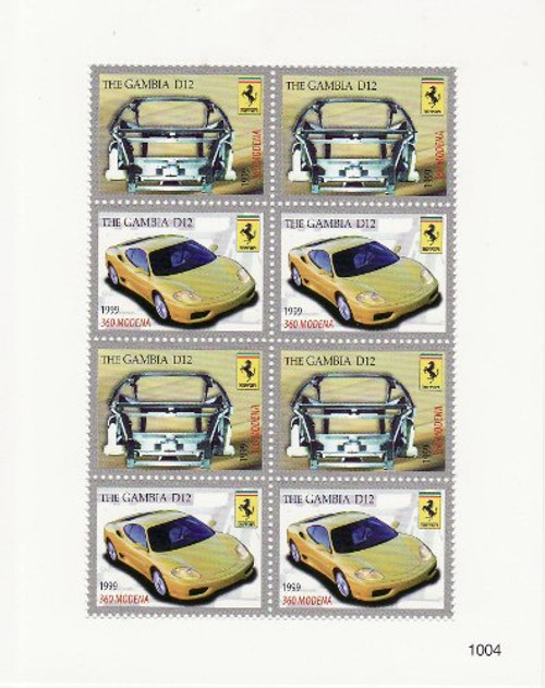 Gambia - Ferrari Cars - 8 Stamp Mint Sheet MNH GAM1011