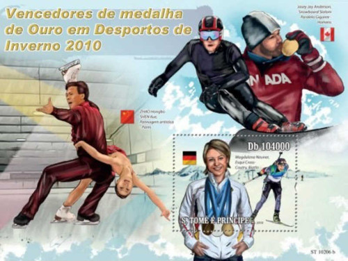 St Thomas - 2010 Vancouver Olympic Games - Mint Stamp S/S - ST10206b