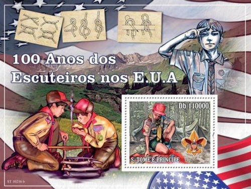 St Thomas - Boy Scouts - Mint Stamp S/S MNH - ST10216b