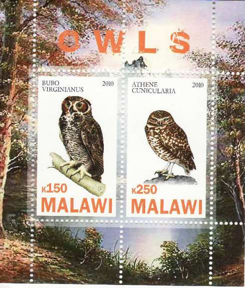 Owls - Mint Sheet of 2 MNH - 13K-067