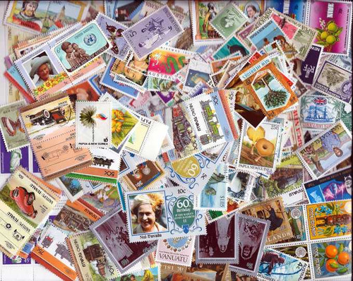 British Pacific Islands Stamp Collection - 400 Different Stamps