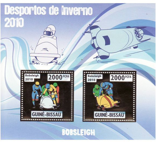Guinea-Bissau - Bobsled Gold Foil Stamp Sht GB10213g